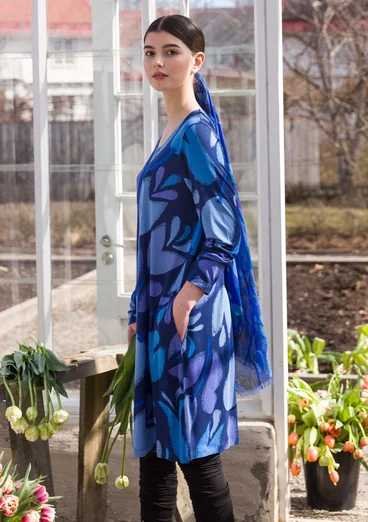 Robe ”Botanica” en jersey de modal - bleu nuit