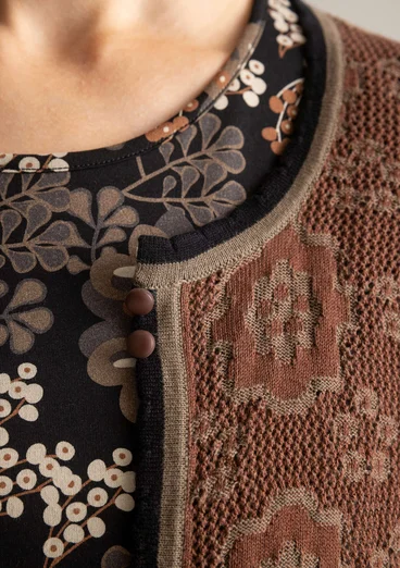 “Naima” cardigan in organic/recycled cotton - chestnut