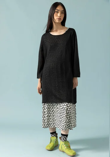 Knit tunic in linen/recycled linen - black