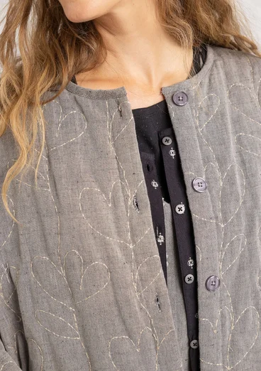 Manteau matelassé "Idun" en coton biologique/lin - gris fer