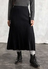 Knit skirt in organic/recycled cotton - black/solid-colour