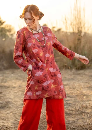 “Flyttf�ågel” organic cotton jersey tunic - pumpkin