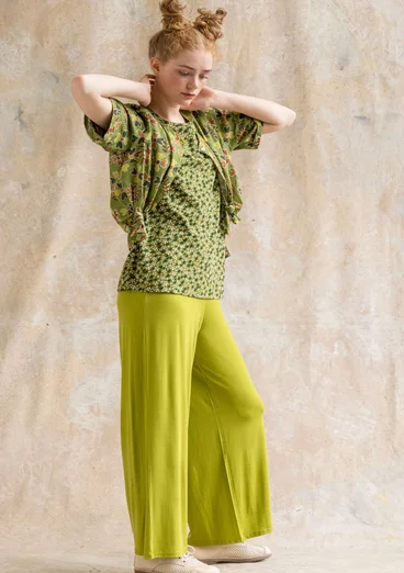 “Ada” jersey pants in lyocell/spandex - asparagus