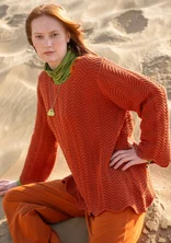 “Rose” sweater in recycled cotton - henna
