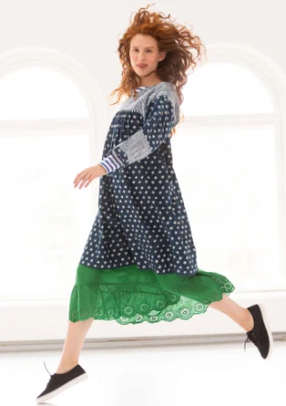 Robe ”Millie” en coton biologique tissé - indigo