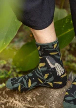 “Galapagos” wool blend terry socks - black