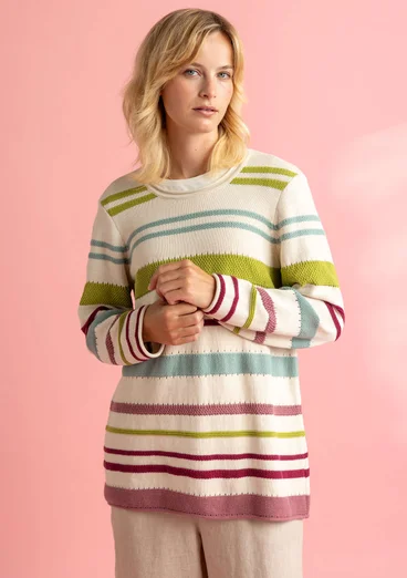 “Edna” Bästis sweater in recycled cotton - multicoloured/striped