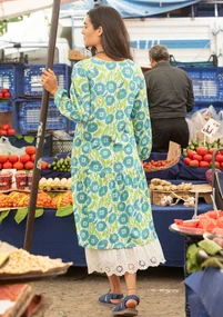 Robe "Poppy" en jersey de coton biologique - vert Orient clair