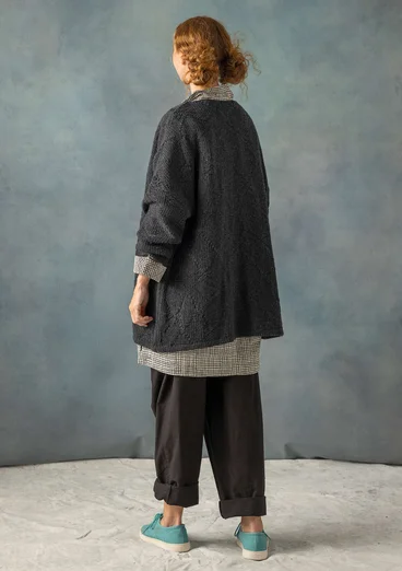 “Thessaloniki” cardigan made of a recycled wool blend - dark ash grey/melange