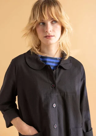 “Daisy” woven organic cotton jacket - black