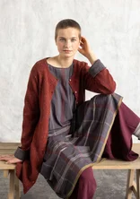 Long cardigan in lambswool blend - red curry/melange