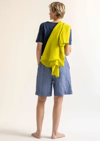 “Seraj” woven linen shorts - light bluebell