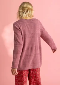 “Edna” Bästis sweater in recycled cotton - terrazzo pink