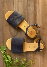 Sandales ”Savanna” en nubuck - encre