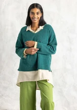 Lambswool blend nep sweater - light bottle green/melange