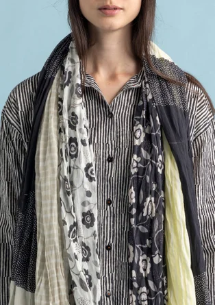 “Hazel” organic cotton scarf - black