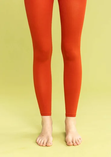 Einfarbige Leggings aus Recycling-Polyamid - kupfer