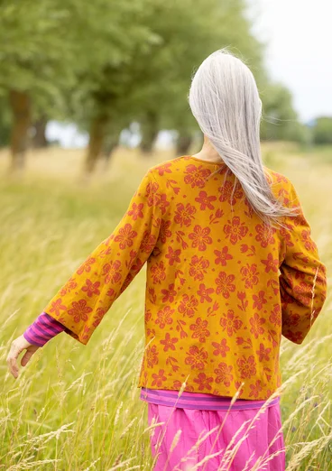 “Flora-Li” cardigan in organic/recycled cotton - curry