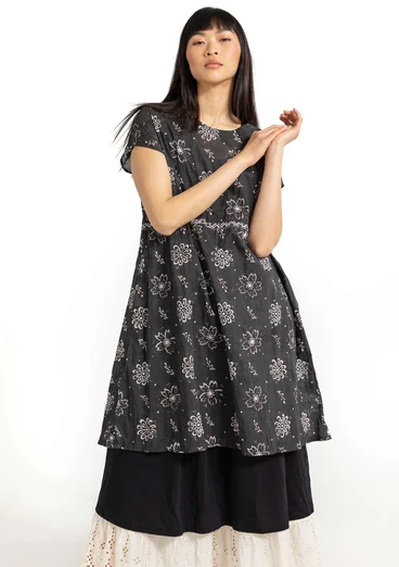 Robe "Mallika" en coton biologique - noir