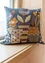 “Flower pots” embroidered organic cotton cushion cover (dark ash grey One Size)