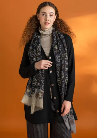 “Astrid” wool shawl - black