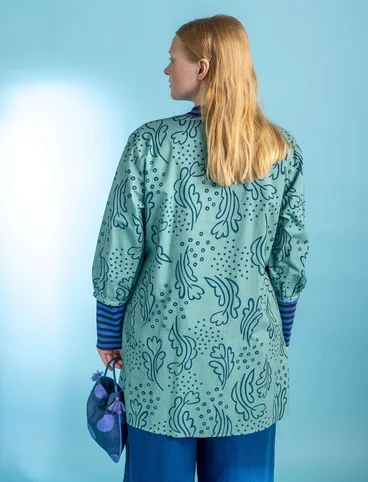 “Irma” woven tunic in organic cotton - aquamarine