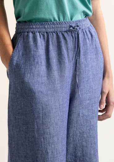 “Seraj” woven pants in linen - light bluebell