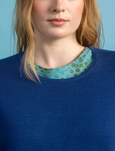 “Jasmine” Bästis sweater in recycled cotton - indigo blue