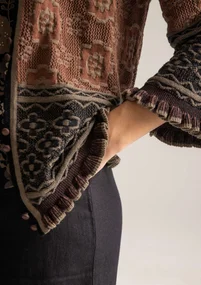 “Naima” cardigan in organic/recycled cotton - chestnut