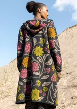 “Pink Moon” wool/organic cotton long cardigan - dark ash grey