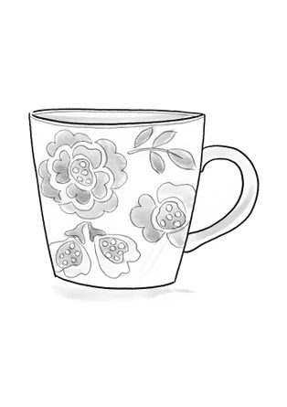 Teetasse „Wild rose“ aus Keramik - henna