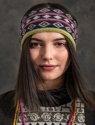 Wendbares Stirnband „Bolivia“ aus Öko-Wolle - schwarz
