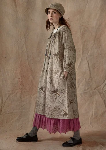 “Krita” woven organic cotton dress - dark natural