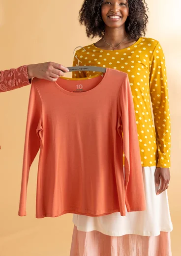 “Pearl” lyocell/elastane jersey top - apricot