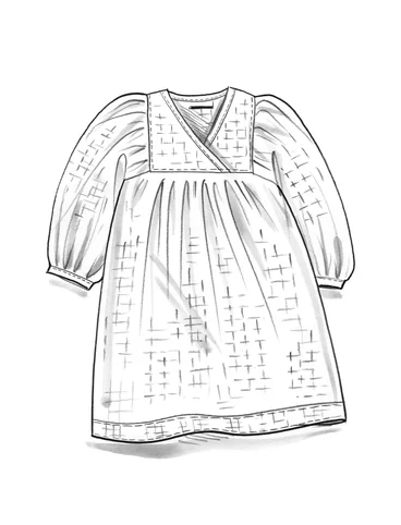 Vevd kjole «Hilda» i økologisk bomull - halvbleket