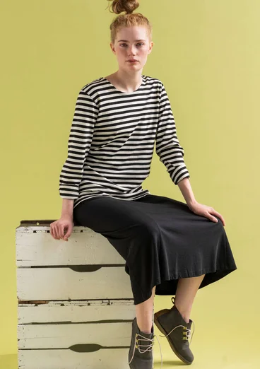 Essential striped sweater in organic cotton - black/ecru