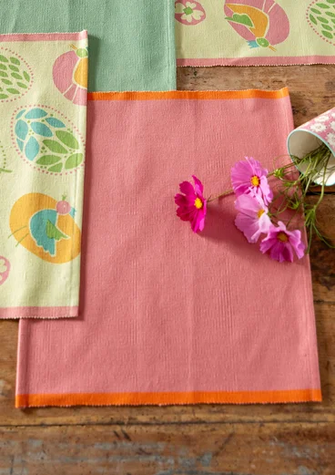 “Nest” place mat in organic cotton - pink salmon