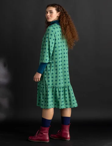 “Tyra” jersey dress in organic cotton/modal - malachite/patterned