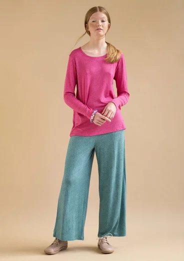 “Ada” jersey pants in lyocell/spandex - aqua green/patterned