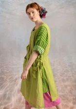 Geweven jurk van linnen/modal - kiwi