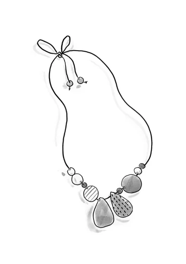 Collier ”Agnes” en perles de bois - noir