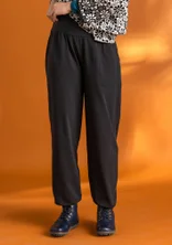 Jersey pants in organic cotton/spandex - black