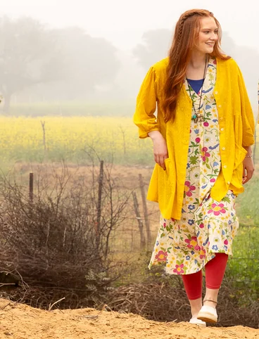 Tricot jurk "Midsommarsol" van biologisch katoen - vlierbloesem
