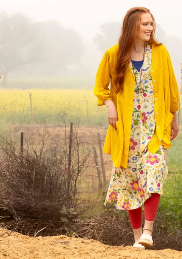 “Midsommarsol” organic cotton jersey dress - elderflower