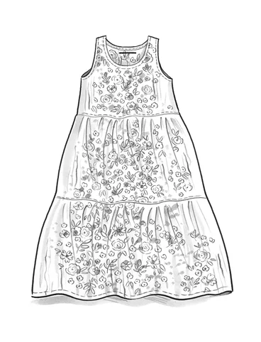 Vävd klänning "Bouquet" i ekologisk bomull - svart