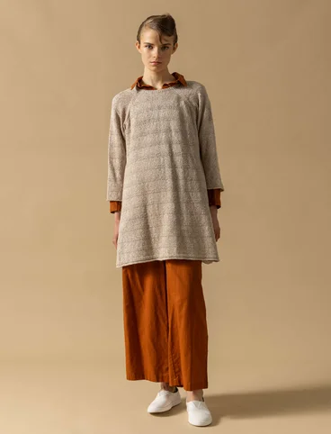 Linen/recycled cotton knit sweater - natural