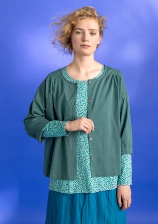 Woven “Hedda” blouse in organic cotton - opal green