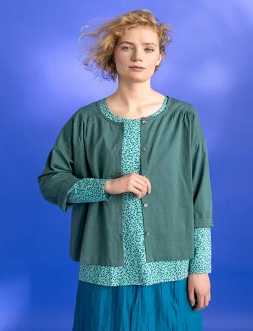 Blouse tissée « Hedda » en coton biologique - vert opale