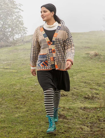 Strickjacke „Bhutan“ aus Bio-/Recycling-Baumwolle - taupe
