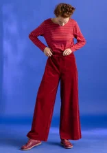 Velour pants in organic cotton/recycled polyester - pomegranate